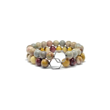 Mookait, Jáspis Polikróm Páros ásvány karkötő 